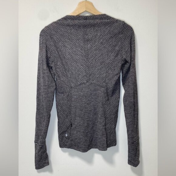 Lululemon Kanto Catch Me Long Sleeve Coco Pique Black & White — Size 4 - Picture 8 of 12